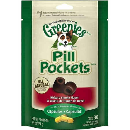 Greenies Dog Capsule Pill Pockets, Hickory Smoke, 7.9 oz