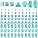 thumbnail image 1 of 96 cabujones de piedra, 8 formas, textura azul, azulejos de piedras preciosas, columna, cuentas cuadradas, cabujones turquesas semicirculares., 1 of 8