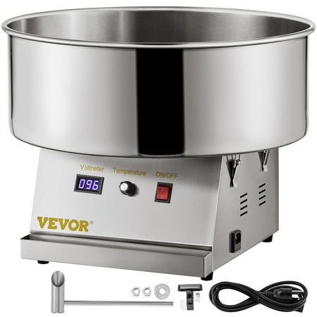 VEVORbrand Electric Cotton Candy Machine  19.7 inch Cotton Candy Maker  1050 w Candy Floss Maker  Perfect for Family Party Silver