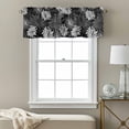 thumbnail image 3 of Black White Floral Valance Curtain Vintage White Black Flower Window Valances Rod Pocket Short Curtains Window Treatments for Kitchen Bedroom Bathroom Laundry 42" x 18", 3 of 9