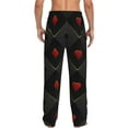 thumbnail image 3 of Goofa Red Poker Printed Soft Pajama Pants for Men, Wide Leg Comfy Casual Lounge Yoga Pants-Medium, 3 of 9