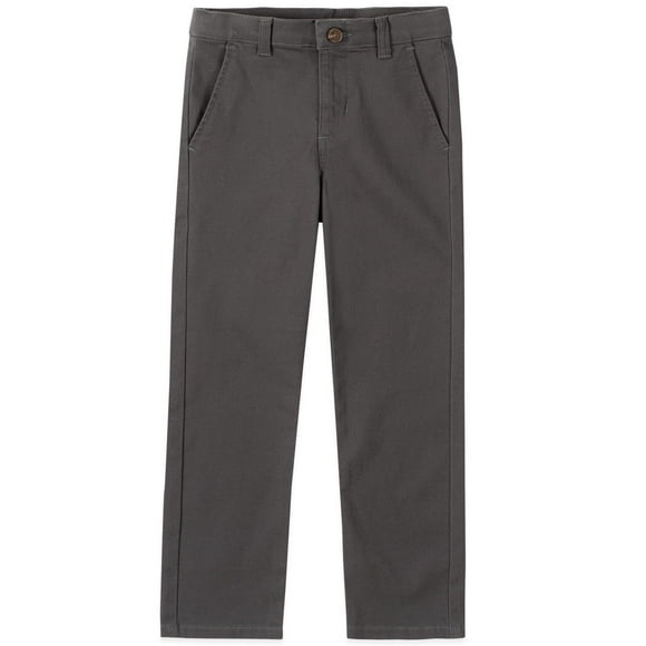 Pantalones IZOD de sarga con uniforme escolar para niños, color gris, 12 husky
