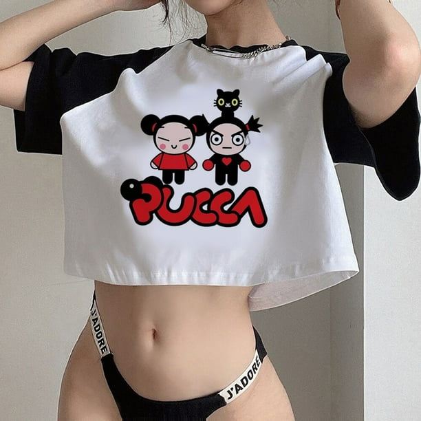 Pucca streetwear fairy grunge fairycore crop top girl Kawaii goth Ropa De Los Años 90