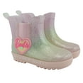 thumbnail image 2 of Barbie Toddler Girls' Chelsea Rain Boots - Pastel Rainbow Ombre Glitter, Size 8, 2 of 8