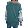 thumbnail image 3 of Nuevo jersey suéter primavera y otoño cuello redondo manga larga contraste Color manga larga moda camiseta mujer Pompotops FGAJ8522, 3 of 5