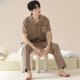 thumbnail image 1 of Pijamas finos de algodón de verano para hombre, pantalones largos de manga corta, conjunto de ropa para el hogar, ropa de dormir cómoda y transpirable de talla grande, 1 of 5