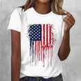 thumbnail image 2 of MEICHEN 4th of July Tshirts for Women Short Sleeve American Flag Print Shirts Crewneck USA Flag Patriotic Casual Tops, 2 of 5
