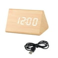 thumbnail image 7 of Limei Modern Triangle Wood LED Wooden Alarm Desk Clock Thermometer Classical Timer Calendar, 7 of 7