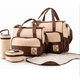 thumbnail image 1 of Set 5 Bolsas Pañaleras Malubero Cambiador Bebe marron microfibra, 1 of 2