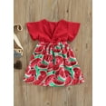 thumbnail image 2 of Franhais Sister Matching Rompers/Dress Summer Toddler Baby Girls Watermelon Print V-Neck Short Sleeve Jumpsuit/Dress, 2 of 7