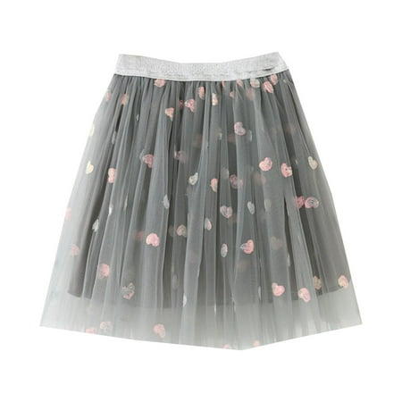 

GWAABD Girls Summer Dress Grey Cotton Blend Toddler Girls Dress Summer Fashion Dress Princess Dress Casual Dress Tutu Mesh Skirt Outwear 100
