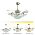 thumbnail image 5 of 42in LED Crystal Chandelier Invisible Ceiling Fan Light Retractable Blade+Remote, 5 of 11