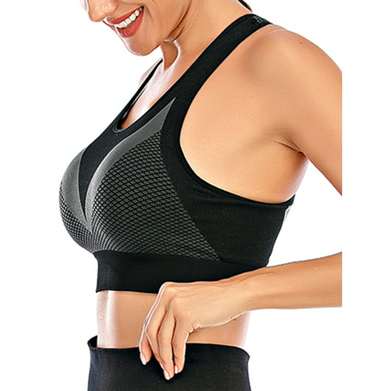 YouLoveIt Women Strappy Sports Bra Racerback Yoga Bras Women Seamless Crop Sports  Bras Comfy Stretch Sport Bra Seamless Paded Racerback Support Lift Up Yoga  Bras for Workout Fitness 