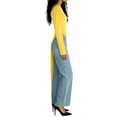 thumbnail image 4 of THDHVS Long Sleeve Dress for Women,Womens Dresses,Solid Color Long Sleeve T Shirt Dress with Asymmetric Hem for Yoga or Casual Yellow, 4 of 6