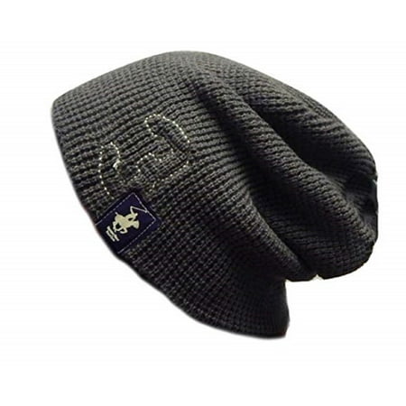 Beverly Hills Polo Club Beanie Hats, Unisex Knit Caps, Slouchy Beanie Hat Skull Cap for Adult Men and Women (Uncuff Texture Grey)