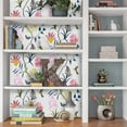 thumbnail image 3 of Floral Peel and Stick Wallpaper - Vintage Flowers and Butterfly Contact Paper 17.7 in x 393.7 in - White Floral Birds Self Adhesive Removable Wallpaper for Bathroom, 3 of 9