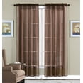 thumbnail image 1 of WPM 60 x 63-Inches Sheer Window Elegance Curtains/drape/panels/treatment, Brown, 1 of 1