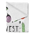 thumbnail image 2 of Harvest Soft Flannel Fleece Throw Blanket, Drawing Food Pumpkin Pepper Carrot Onion Eggplant Potato Radish Avocado, Cozy Plush for Indoor and Outdoor Use, 50" x 70", Multicolor, by Ambesonne, 2 of 5