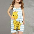 thumbnail image 2 of Odeerbi 5-13 Years Teen Girls Summer Jumpsuit Cute Giraffe Print Camisole Romper Casual Breathable Comfortable Suspender Overalls Bib Overall Shorts with Pockets, 2 of 5