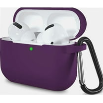 AirPods Pro Case Cover,Shockproof Washable Silicone Protective Case for Airpod Pro 3 Supports Wireless Charging with Carabiner Purple