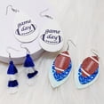 thumbnail image 6 of 3 Pairs Football Leather Earrings Layered Glitter Dangle Earrings Tassel Dangle Earrings Set Game Day Sports Lover Jewelry Gifts, 6 of 6
