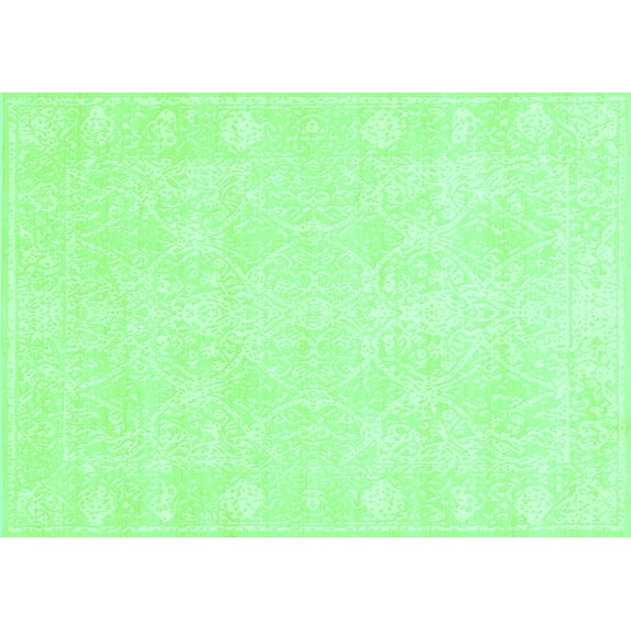 Ahgly Company Machine Washable Indoor Rectangle Abstract Turquoise Blue Contemporary Area Rugs, 8' x 10'