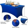 thumbnail image 2 of GFDYREE Spandex Tablecloth 6FT Stretch Table Cover Fitted Rectangular Tables, Universal Stretch Patio Table Cloth for Wedding, Banquet, Party and Event（Royal Blue, 6FT, 2 of 7