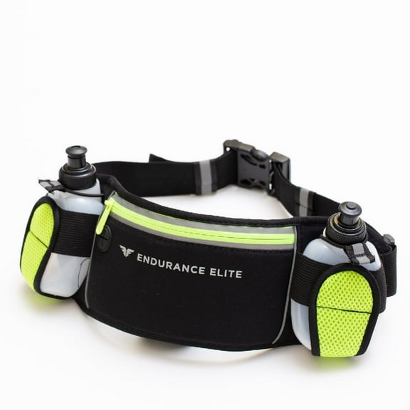 Endurance Elite Hydration Running Belt with 2 Bottles for Marathon & Jogging