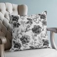 thumbnail image 4 of Pillow Covers 20x20 Set of 2, Black Gray Florals Throw Pillow Covers Decorative Couch Cushion Cover, Farmhouse Botanical Peonies Vintage Leaves Microfiber Soft Pillowcases for Bedroom Living Room, 4 of 9