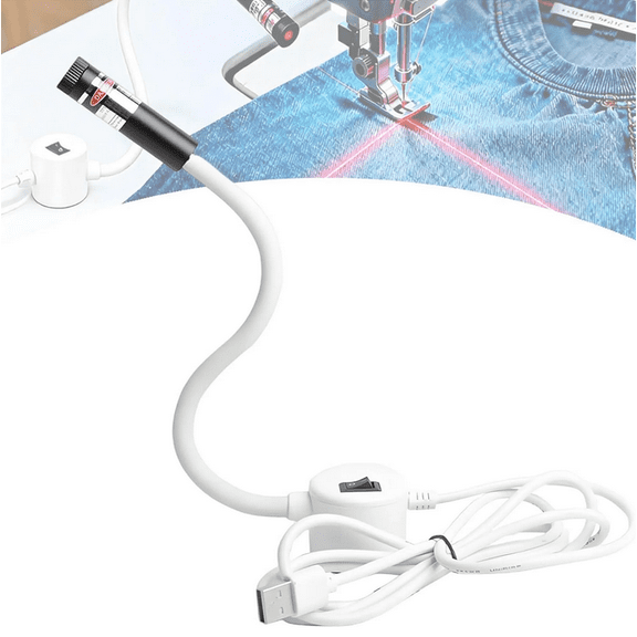 Magnetic Positioning Quilting Light for Sewing Machine Magnetic Positioning Quilting Light 360° Red/Green Adjustable Dot/Straight Line/Crosshair Precision Stitching, USB-Type (5MW-Line-Red)