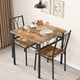 thumbnail image 2 of Yeshouse Juego de mesa de comedor - mesa de cocina con 2 sillas tapiz, mesa de cocina cuadrada para espacio pequeño, apartamento, comedor, ahorro de espacio (asiento MDF), 2 of 8