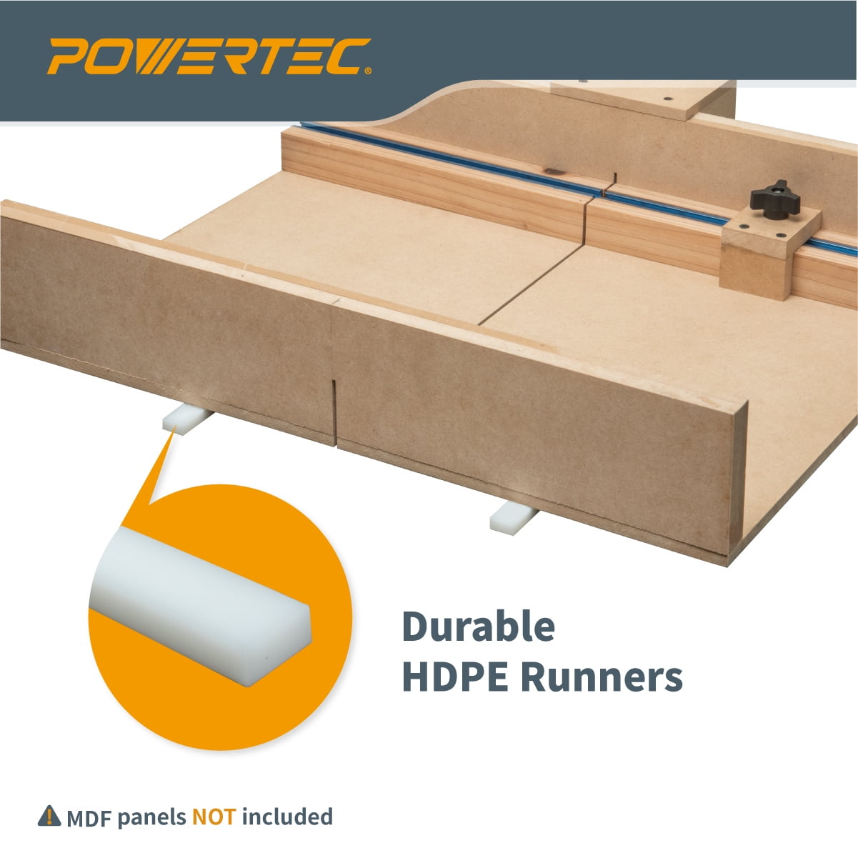 POWERTEC 8PK 17" HDPE Miter Bar w/Screws for Table Saw Sled, Taper Jig, Miter Slot Runners, Fits 3/4" x 3/8" Slot on Table Saw, Router Table, Band Saw, Woodworking tools & Accessories (71793-P2)