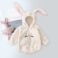 thumbnail image 4 of Generic Clearance Clothing 2024 Bodysuits for Children's Baby Girls Boys Autumn Long Sleeve Warm Hooded Rabbit Ear Romper Bodysuit Clothes for Fashion Casual Breathable (18-24 Months,White), 4 of 5