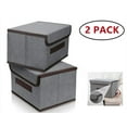 thumbnail image 6 of Fabric Storage Boxes with Lids 2 Pack Linen Fabric Clothing Shelf Basket Bins , Collapsible Storage Cubes,Closet Organizers and Storage Containers for Office Home Bedroom Storage, Gray(10.3inch), 6 of 8