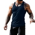 thumbnail image 6 of Inadays Men's Workout Tank Top Gym Fitness Athletic Shirts Quick Dry Bodybuilding Sleeveless Plain Muscle T Shirts, Dark Blue, L, 6 of 7