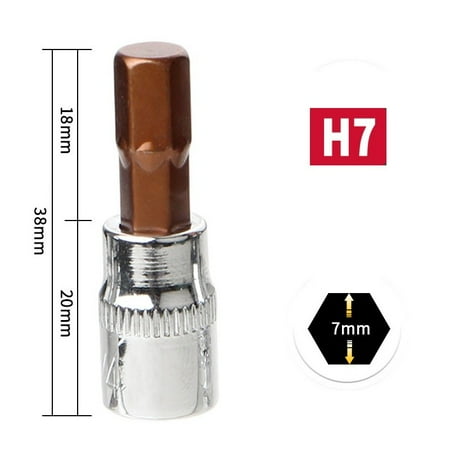 

BAMILL 1Pc Hex Head Screwdriver Bit 1/4 Inch Drive Socket Hand Tools H3 H4 H5 H6 H7 H8