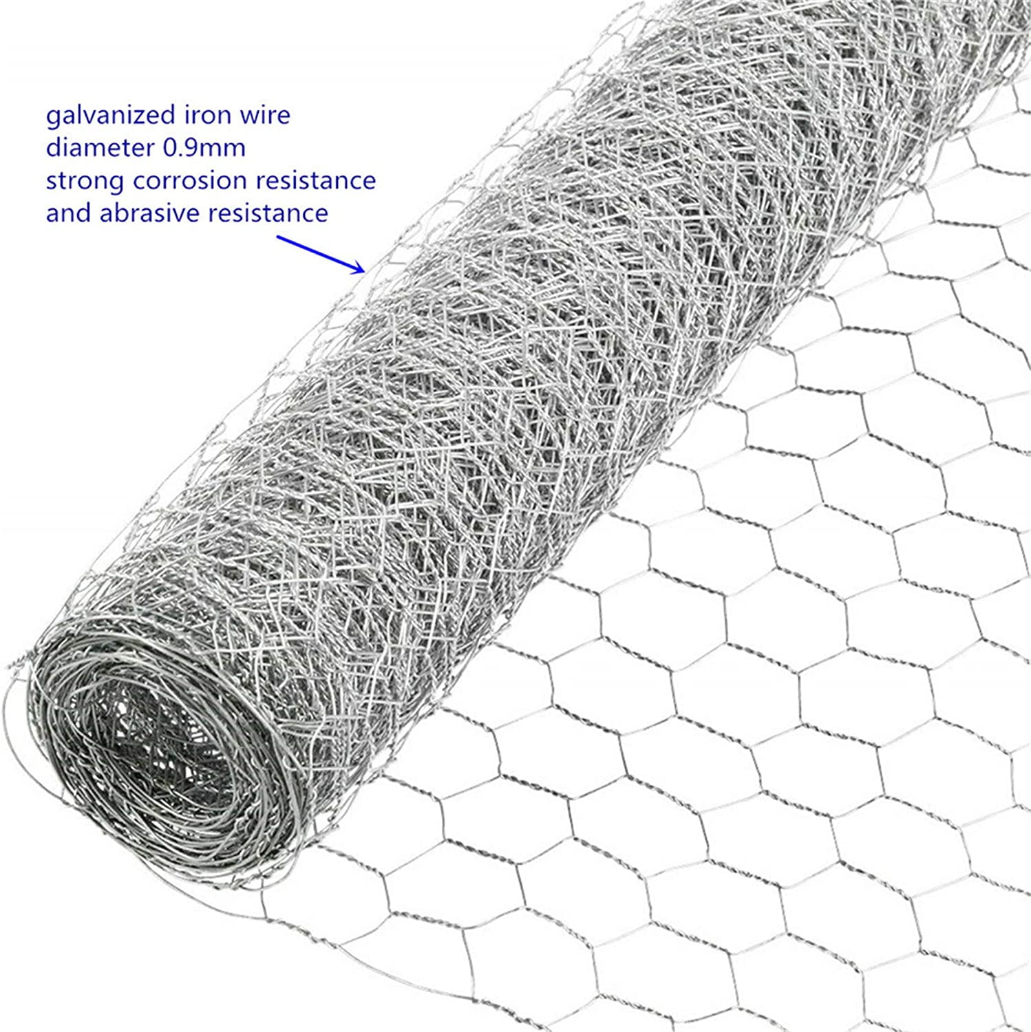 netuera Galvanized Poultry Wire Netting 2" Hexagonal Mesh Wire Fence fit for Family Craft Projects Chicken Netting Garden Fencing Backyard Fencing