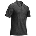 thumbnail image 4 of Mens Workout Shirts Stretch Fit Moisture Wicking Summer Gym Shirts Button Up Short Sleeve Muscle Running Athletic Tops, 4 of 5