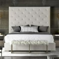 thumbnail image 2 of Maklaine Modern Upholstered White Finish 83" Tufted King Panel Bed, 2 of 3
