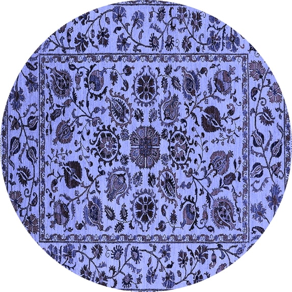 Ahgly Company Indoor Round Oriental Blue Industrial Area Rugs, 5' Round