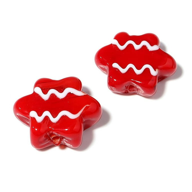 2PCs 20mm x 19mm New Lampwork Glass Valentine's Day Beads For Jewelry  Making Heart Red Dot Handmade Bracelet DIY Charm Findings - AliExpress