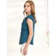 thumbnail image 4 of Camisa De Verano De Gasa Con Botones Y Volantes Sin Mangas Con Cuello De Lazo Lindo Para Mujer Azul eléctrico L, 4 of 6
