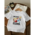 thumbnail image 1 of Back-to-School Series: Girls' Fashionable Casual Comfort Round-Neck Short Sleeve T-Shirt for autumn/Winter outdoor Daily Wear, 1 of 7