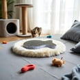 thumbnail image 3 of Cat scratching board, durable corrugated cardboard scratch pad with fish design for stress relief, protects furniture, self adhesive mounting, includes 2 boards, brown, 3 of 6