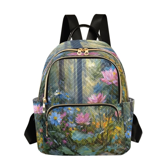 Quilted Backpack Fashion Backpack 10.23*5.11*12.59 Inch Women's Fashion Backpack Picnic Shopping Travel Out Sports backpack Vibrant Pink Lotus