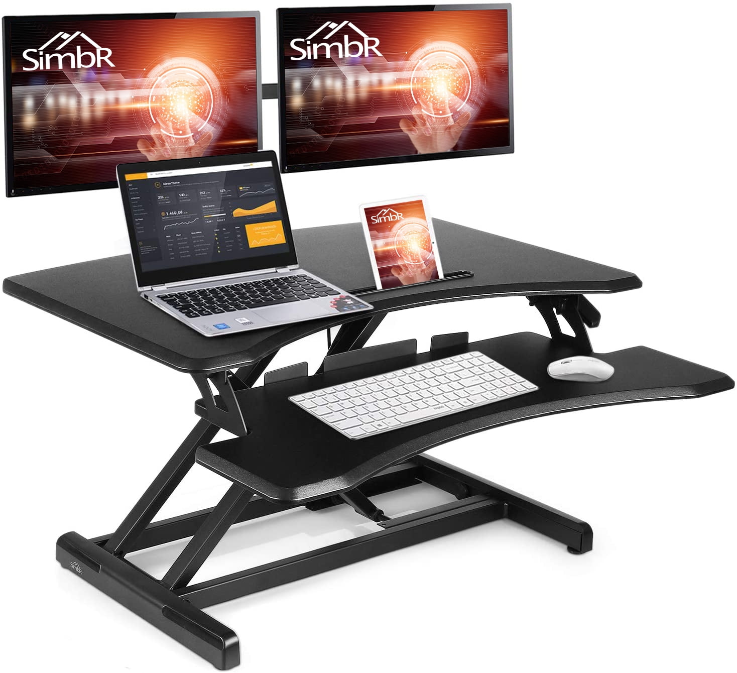 Standing Desk Height Adjustable Slim Sit Stand Up Desk Converter Computer Riser 