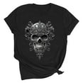 thumbnail image 3 of Halloween Skull Shirt for Women Ghost Shirt Cute Spooky Short Sleeve Tshirt Vintage Gothic Graphic Blouses Pumpkin Print Tees Casual Vacation Pullover Tops, 3 of 5
