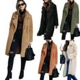 thumbnail image 2 of Winter Women Jacket Double-sided Fleece Turn-down Collar Long Sleeves Knee Length Keep Warm Cozy Overcoat Outdoor Daily Wear Jacket, 2 of 8
