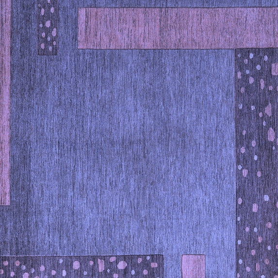 Ahgly Company Machine Washable Indoor Square Abstract Blue Modern Area Rugs, 5' Square