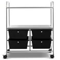 thumbnail image 5 of Topbuy 4-Drawer Rolling Storage Cart Metal Rack Organizer Shelf with Wheels Black, 5 of 5